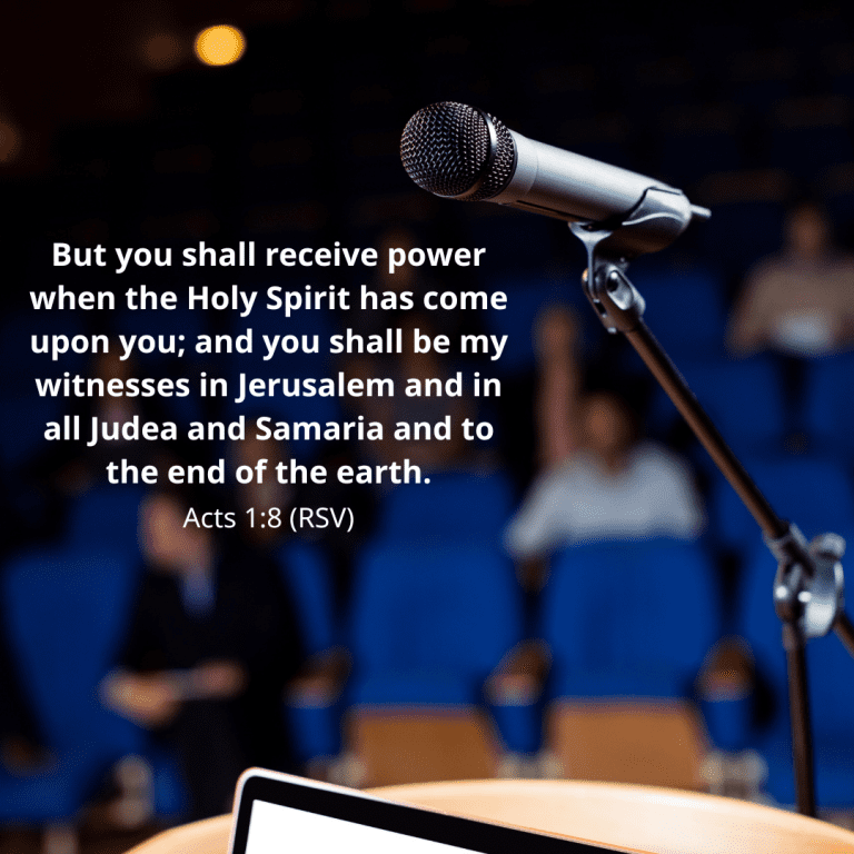 But you shall receive power when the Holy Spirit has come upon you; and you shall be my witnesses in Jerusalem and in all Judea and Samaria and to the end of the earth.-2