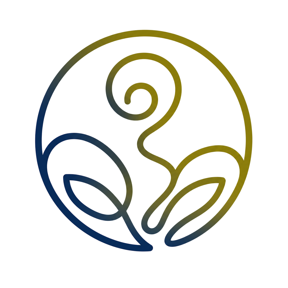 Abstract continuous line emblem